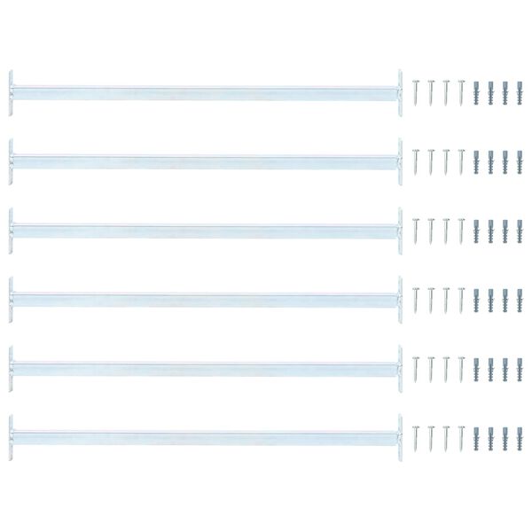 vidaXL Nastaviteľn&aacute; bezpečnostn&aacute; tyč na okno 6 pcs Strieborn&aacute; Oceľ