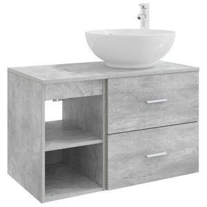 vidaXL Sada k&uacute;peľňov&eacute;ho n&aacute;bytku 2 pcs Bet&oacute;novo siv&aacute; Kompozitn&eacute; drevo