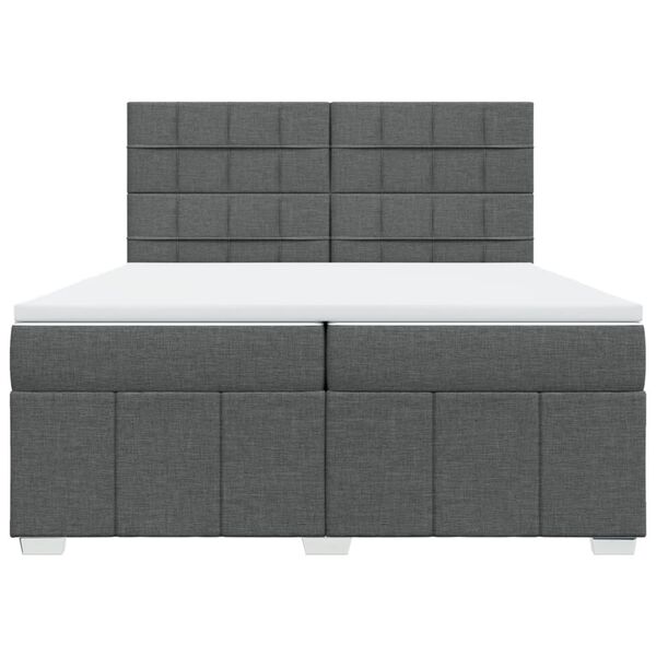 vidaXL Boxspring posteľ s matracom tmavosiv&aacute; 200x200 cm l&aacute;tka