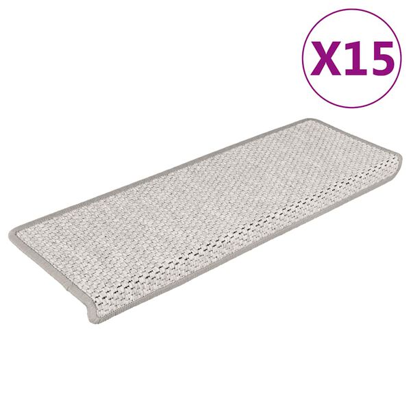 vidaXL Samolepiace n&aacute;&scaron;ľapy na schody, sisalov&yacute; vzhľad 15 ks 65x21x4 cm