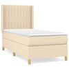 vidaXL Posteľn&yacute; r&aacute;m boxspring s matracom kr&eacute;mov&yacute; 90x190 cm l&aacute;tka