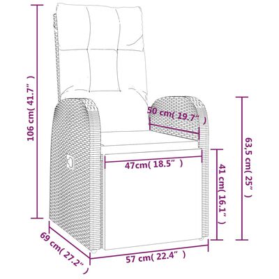 vidaXL 3-dielna záhradná sedacia súprava čierna polyratan a oceľ