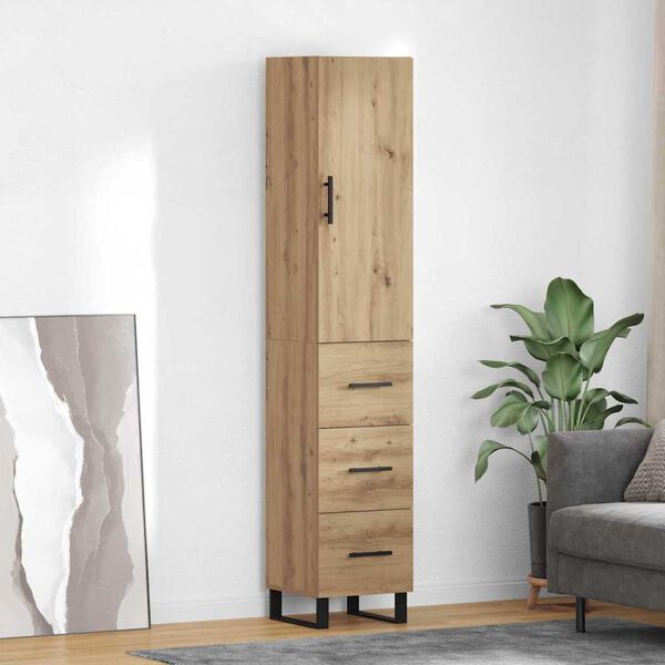 vidaXL Highboard Remeseln&yacute; dub 34,5 x 34 x 180 cm Kompozitn&eacute; drevo