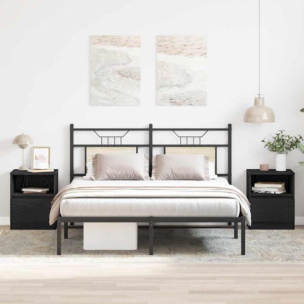 vidaXL Nočn&yacute; stol&iacute;k 2 pcs Čierny dub 40 x 40 x 50 cm Kompozitn&eacute; drevo