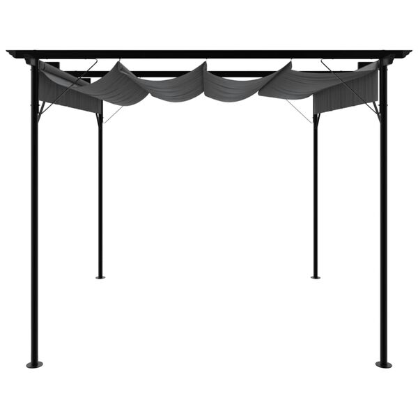 vidaXL Pergola so zaťahovacou strechou antracitová 3x3 m oceľ 180 g/m²
