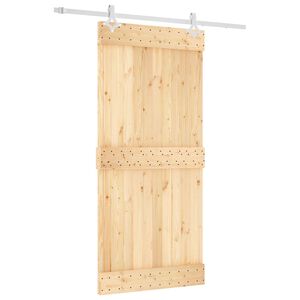 vidaXL Posuvn&eacute; dvere 95 x 210 cm Mas&iacute;vne borovicov&eacute; drevo (neupraven&eacute;)