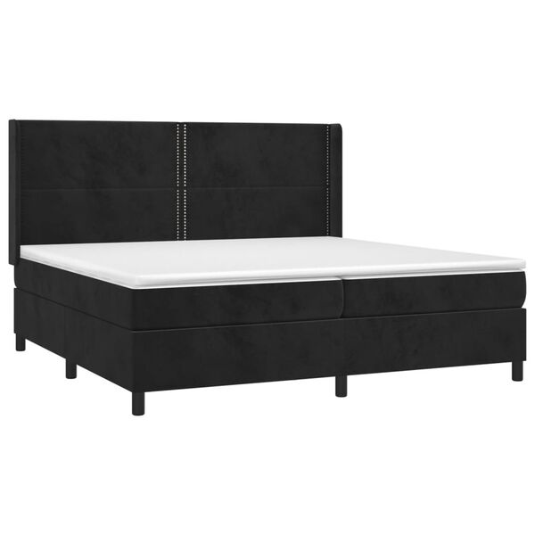 vidaXL Posteľn&yacute; r&aacute;m boxspring s matracom čierny 200x200 cm zamat