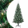 vidaXL Umel&yacute; predsvieten&yacute; vianočn&yacute; stromček Zelen&aacute; 210 cm PVC a kov