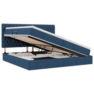vidaXL Postel s &uacute;ložn&yacute;m prostorem a LED svetlom Modr&aacute; 200 x 200 cm