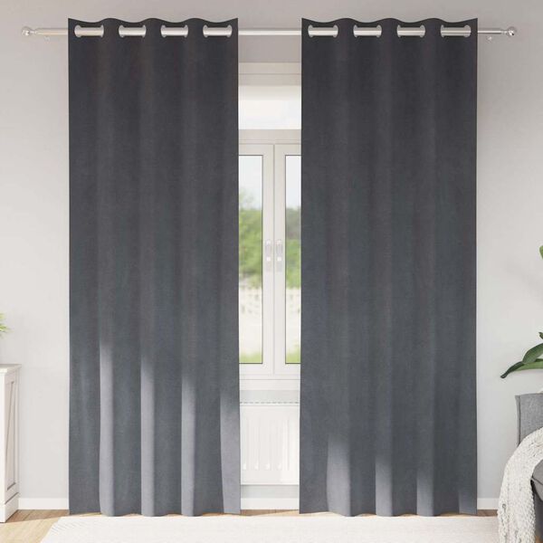 vidaXL Zatemňovacie z&aacute;vesy 2 pcs Svetlosiv&aacute; 140 x 260 cm Zamat