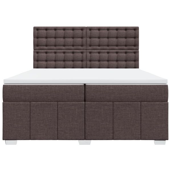 vidaXL Boxspring posteľ s matracom tmavohned&aacute; 200x200 cm l&aacute;tka