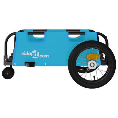 vidaXL Príves na bicykel, modrý, oxfordská látka, železo