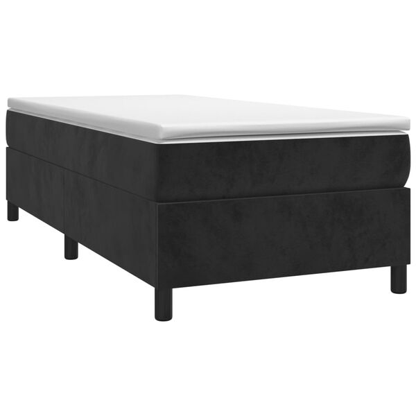 vidaXL Posteľn&yacute; r&aacute;m boxspring s matracom čierny 90x200 cm zamat