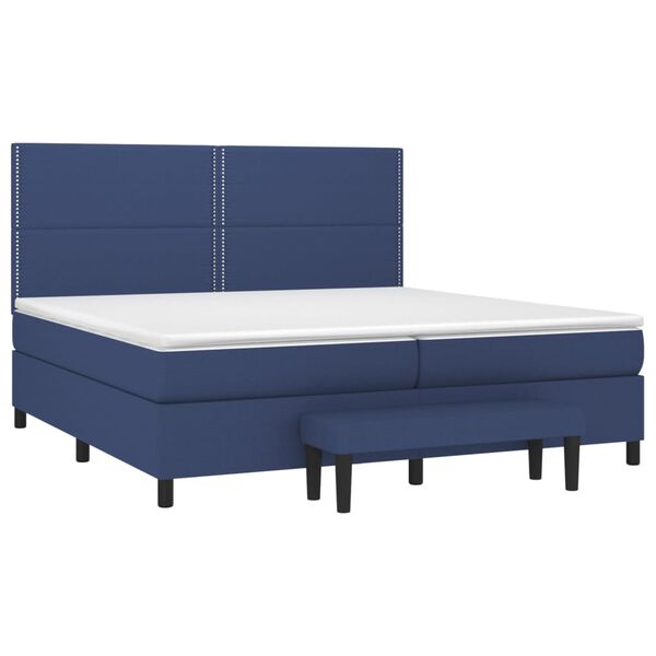 vidaXL Boxspring posteľ s matracom modr&aacute; 200x200 cm l&aacute;tka