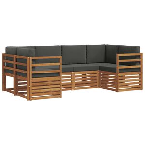 vidaXL Sada rohov&yacute;ch gaučov s vank&uacute;&scaron;om 6 pcs Pr&iacute;rodn&aacute; a antracitov&aacute;