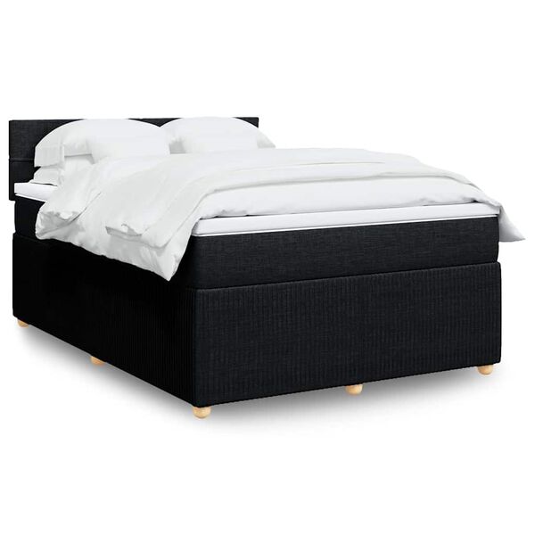 vidaXL Posteľn&yacute; r&aacute;m boxspring s matracom čierny 160x200 cm l&aacute;tka