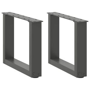 vidaXL Nohy konferenčn&eacute;ho stol&iacute;ka v tvare U, 2 ks, antracitov&eacute;, 40 x (30-31) cm, oceľ