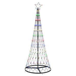 vidaXL LED vianočn&yacute; stromček Viacfarebn&yacute; 184.5 cm Kov