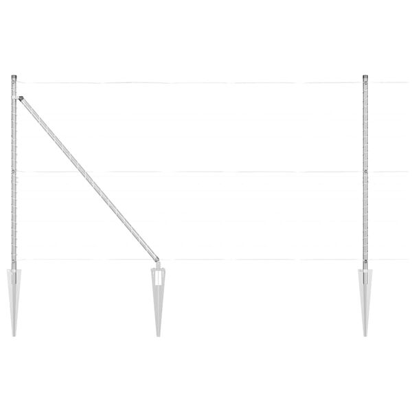 vidaXL Stĺp na plot. 13 pcs Strieborn&aacute; Oceľ