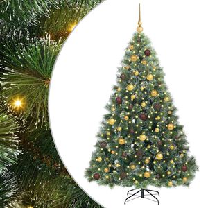 vidaXL Umel&yacute; vianočn&yacute; stromček s 300 LED-i Zelen&aacute; 180 cm PE a PVC