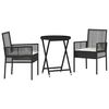 vidaXL Z&aacute;hradn&yacute; bistro set 3 pcs Čierna polyratan