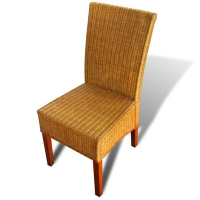 vidaXL Jedálenské stoličky 4 ks hnedé prírodný ratan