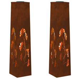 vidaXL Sol&aacute;rne LED svetlo na chodn&iacute;k 2 ks Tepl&aacute; biela 18 x 18 x 80 cm