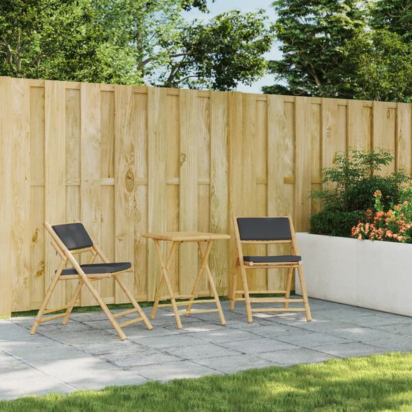 vidaXL Skladací záhradný stôl 55x55x75 cm bambus