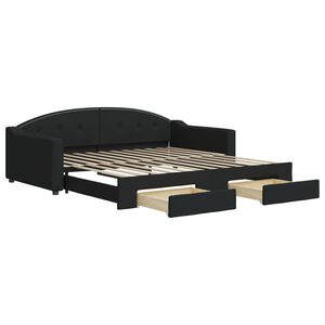 vidaXL Rozkladacia denn&aacute; posteľ so z&aacute;suvkami čierna 100x200 cm l&aacute;tka