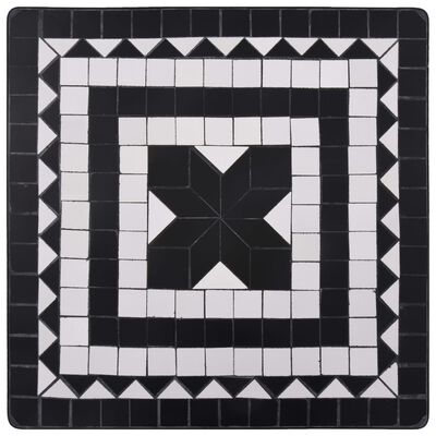 vidaXL Mozaikový bistro stolík, čierno biely 60 cm, keramika