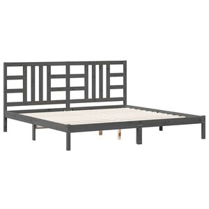 vidaXL Posteľn&yacute; r&aacute;m siv&yacute; mas&iacute;v 200x200 cm