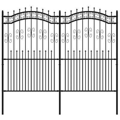 vidaXL Záhradný plot s hrotmi čierny 140 cm oceľ s práškovým nástrekom