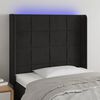 vidaXL Čelo postele s LED čierne 103x16x118/128 cm zamat