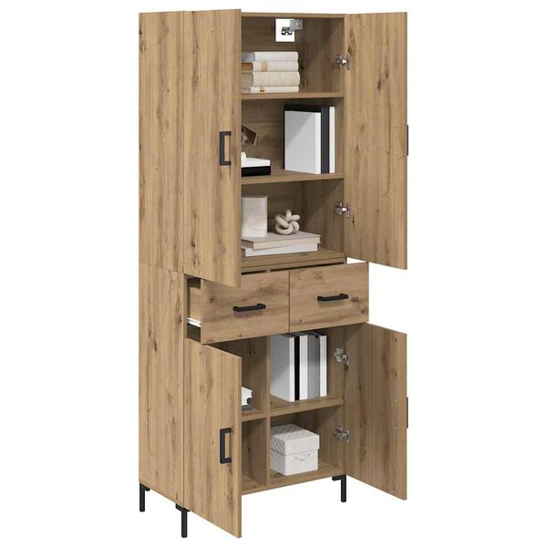 vidaXL Highboard Remeseln&yacute; dub 69,5 x 34 x 180 cm Kompozitn&eacute; drevo