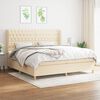 vidaXL Boxspring posteľ s matracom kr&eacute;mov&aacute; 200x200 cm l&aacute;tka