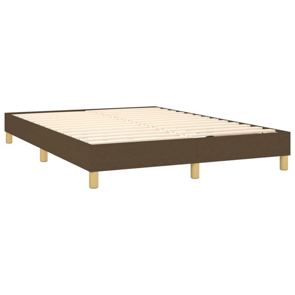 vidaXL Boxspring posteľ s matracom tmavohned&aacute; 140x190 cm l&aacute;tka