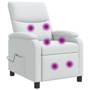 vidaXL Mas&aacute;žne relaxačn&eacute; kreslo Biela L&aacute;tka