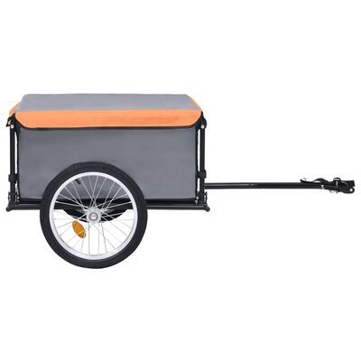 vidaXL Nákladný vozík za bicykel sivo-oranžový 65 kg