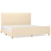 vidaXL Posteľ bez matraca kr&eacute;mov&aacute; 200x200 cm l&aacute;tka