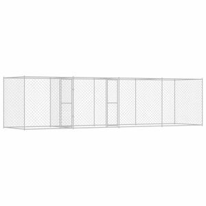 vidaXL Klietka pre psa Strieborn&aacute; 600 x 200 x 200 cm Pozinkovan&aacute; oceľ