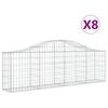 vidaXL Obl&uacute;kov&yacute; gabionov&yacute; k&ocirc;&scaron; 8 ks 200x30x60/80 cm pozinkovan&eacute; železo
