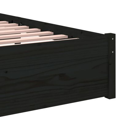 vidaXL Posteľný rám čierny drevený masív 75x190cm malé jednolôžko