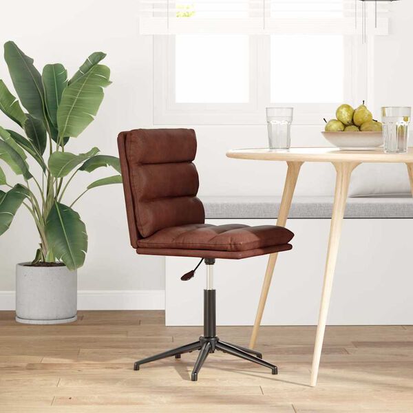 vidaXL jedálenská stolička Lesklá hnedá umelá koža