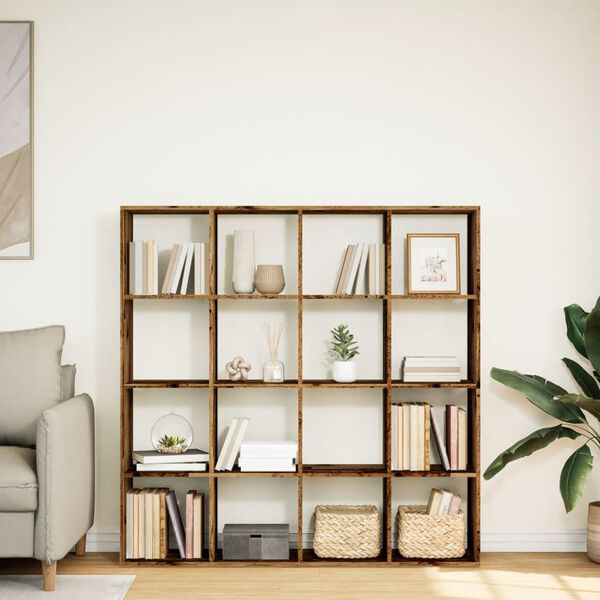 vidaXL Knižnica star&eacute; drevo 137,5x29x137,5 cm kompozitn&eacute; drevo