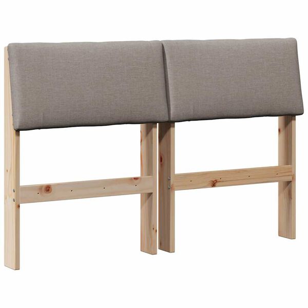 vidaXL Čal&uacute;nen&eacute; čelo postele Sivohned&aacute; 120 cm Mas&iacute;vne borovicov&eacute; drevo