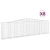 vidaXL Obl&uacute;kov&eacute; gabi&oacute;nov&eacute; ko&scaron;e 8ks 400x30x100/120cm pozinkovan&eacute; železo