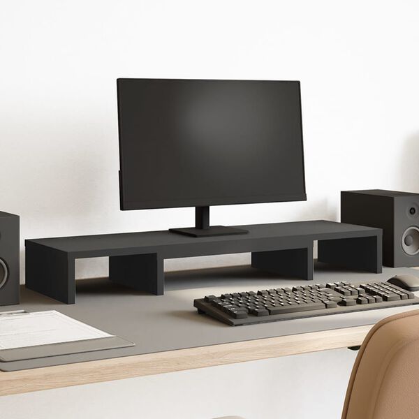 vidaXL Podstavec pod monitor čierny 80x24x10,5 cm kompozitn&eacute; drevo