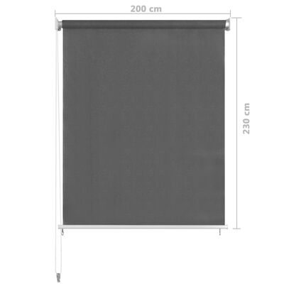 vidaXL Vonkajšia zatemňovacia roleta, 200x230 cm, antracitová