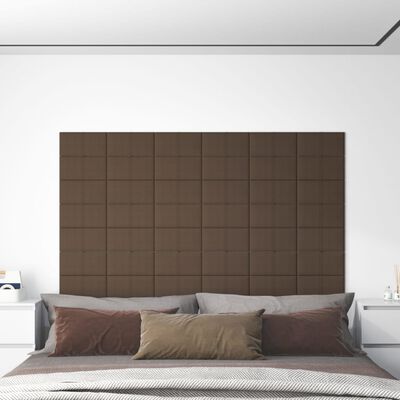 vidaXL Nástenné panely 12 ks hnedé 30x15 cm látkové 0,54 m²