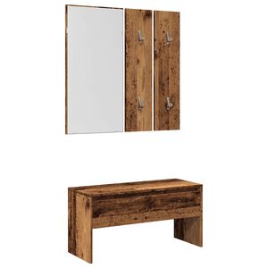 VidaXL Sada n&aacute;bytku do predsiene Old Wood Engineered Wood